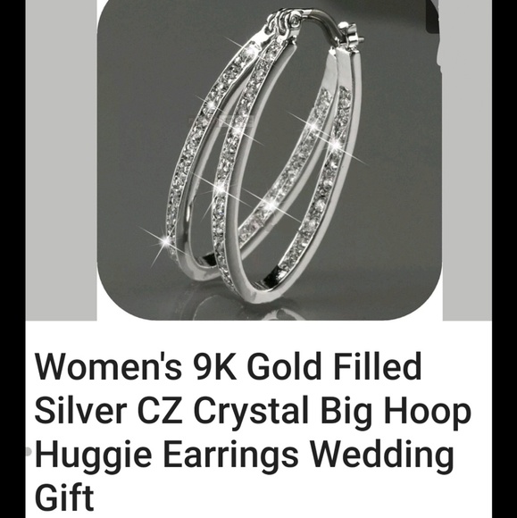 Gorgeous Gold filled cz hoop earrings! - Picture 4 of 7